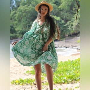 River goddess HAWA MIDI IN EMERALD size s/ m
